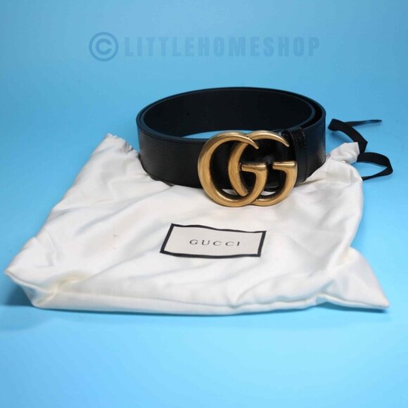 NEW!  Gucci GG Marmot Wide Belt, Black, Size 80 - Picture 2 of 10